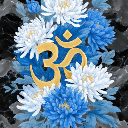 Om Lotus Bloom Floral Gold Canvas Print