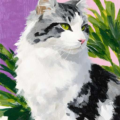 Emerald Eyed Cat Tropical Muse Canvas Print