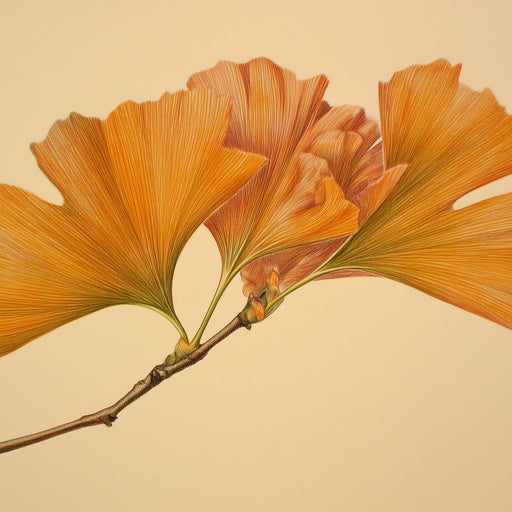 Golden Ginkgo Fan Leaves Glow Canvas Print