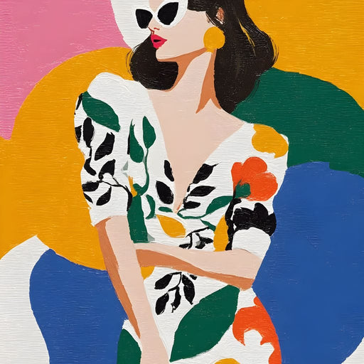 Retro Chic Diva Color Pop Portrait Canvas Print