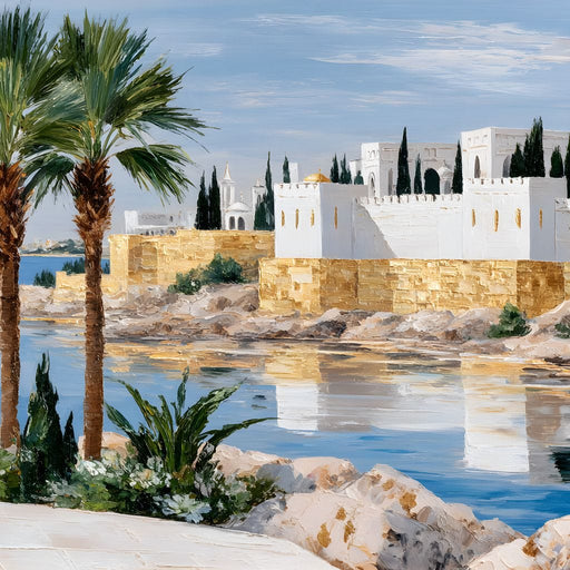 Mediterranean Seaside Citadel Canvas Print