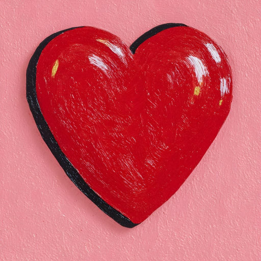 Glossy Red Heart Pop Canvas Print