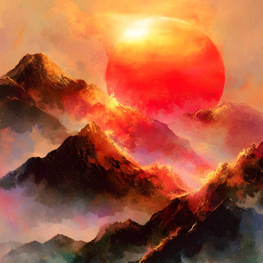Radiant Dawn Over Ignited Peaks Canvas Print