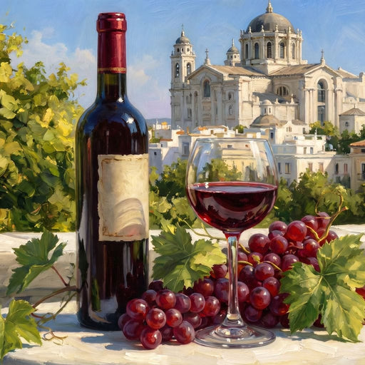 Vintage Wine Harvest Near Cathedral Canvas Print