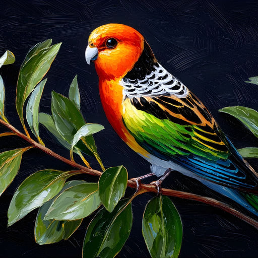 Vibrant Parrot in Leafy Haven Canvas Print