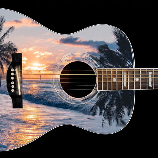 Tropical Sunset Guitar Dream Canvas Print