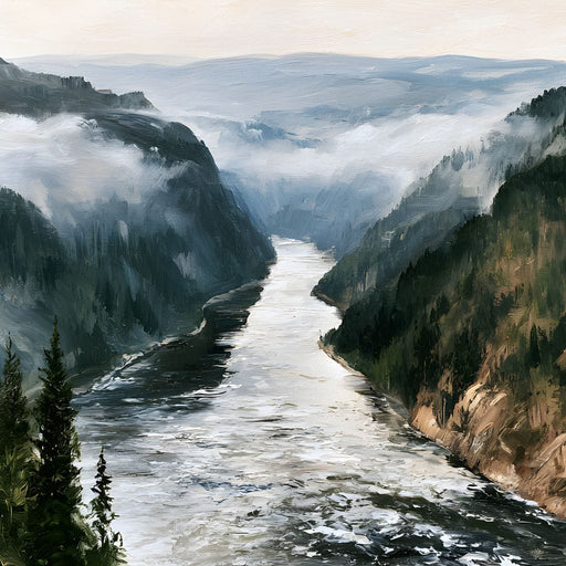Where The Mountain River Bends Canvas Print