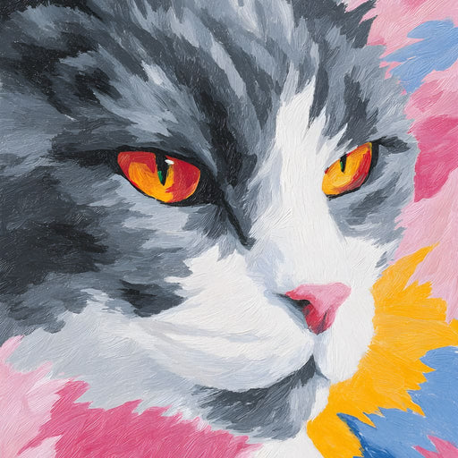 Radiant Feline Fire Eyes Portrait Canvas Print