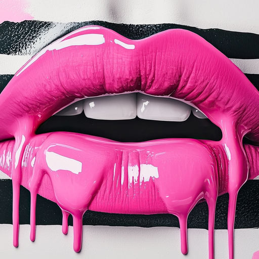 Luscious Pink Tantalizing Lips Canvas Print