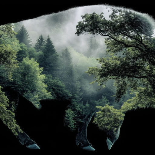 Bison Forest Spirit Silhouette Canvas Print