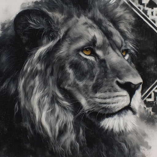 Monochrome Lion Golden Eyes Canvas Print