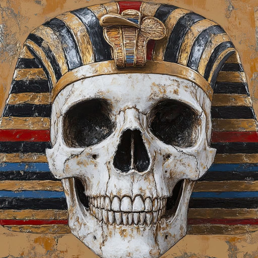 Ancient Echoes Pharaoh Skull - Raven Blackwood Canvas Print