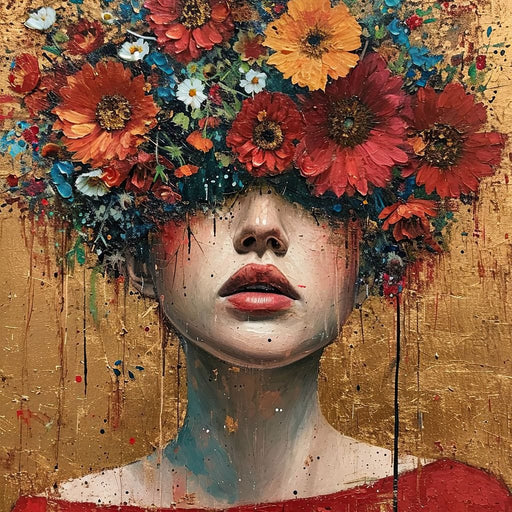 Bloomed Silence in Gold Canvas Print