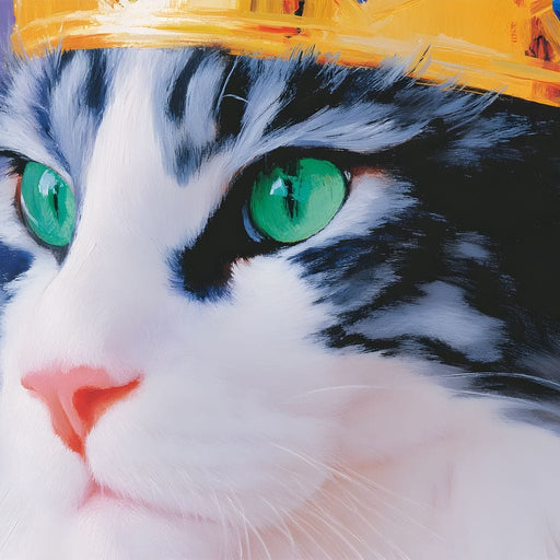 Majestic Feline Emerald Eyes Canvas Print