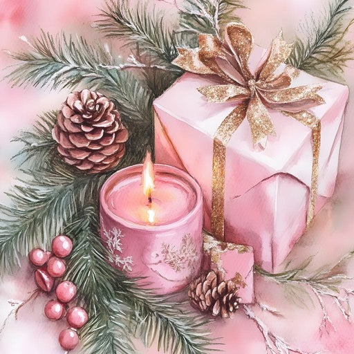 Festive Pine Gift Candle Radiance Canvas Print