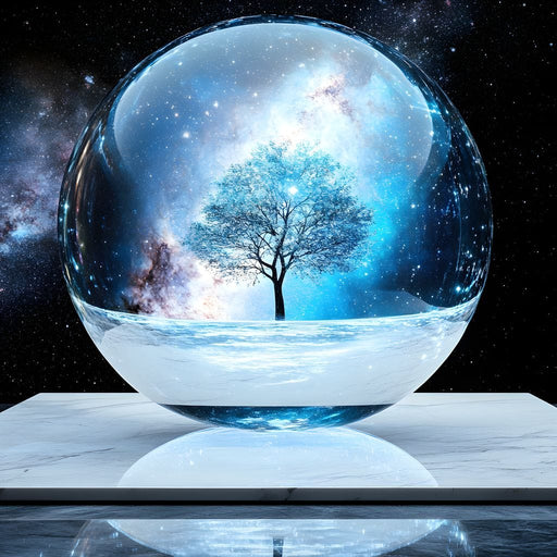 Celestial Reflection Sphere Tree Canvas Print