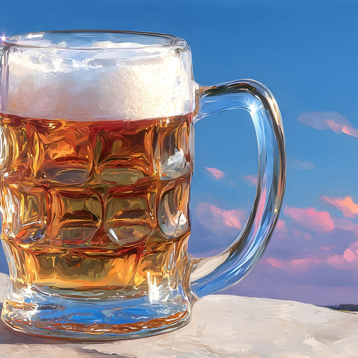 Golden Beer Reflections Canvas Print