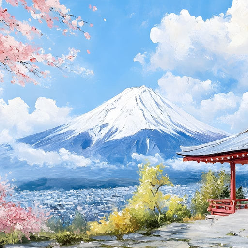 Cherry Blossom Mountain Retreat Canvas Print