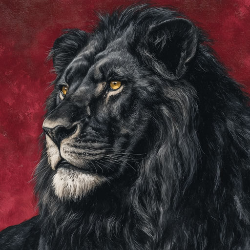 Midnight King Black Lion Portrait Canvas Print