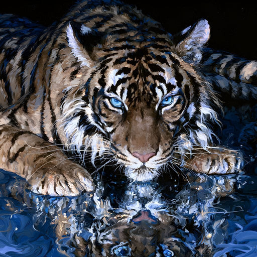 Silent Tiger of the Deep Water Canvas Print