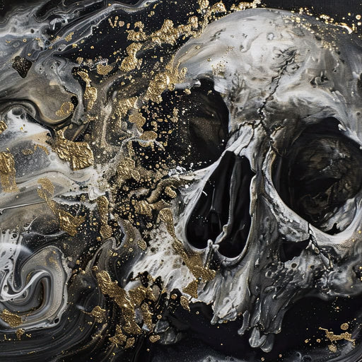 Golden Skull in Galaxy Storm Canvas Print