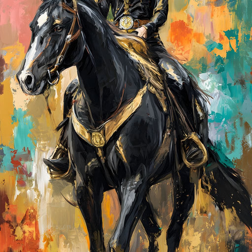 Gallant Cowgirl Riding Midnight Canvas Print