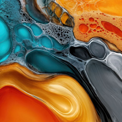 Teal And Ember Pour - TooplesArt Canvas Print