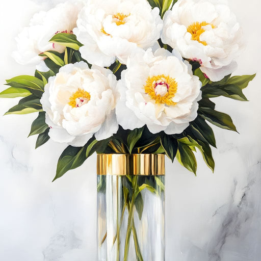 Opulent Peony Elegance Canvas Print