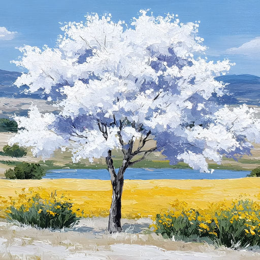 White Blossom Meadow Vista Canvas Print