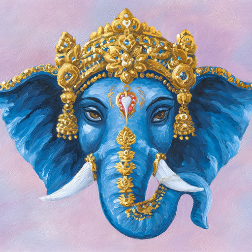 Ornate Blue Elephant Majesty Canvas Print