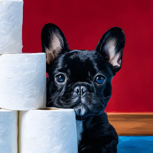 Playful Pup Paper Guardian Canvas Print