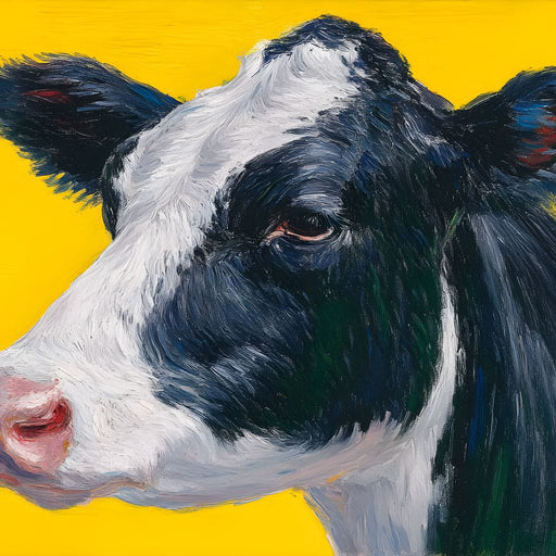 Bovine Dreams on Bright Yellow Canvas Print