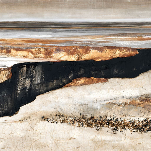 Tectonic Ridge Under Gold Skies Canvas Print
