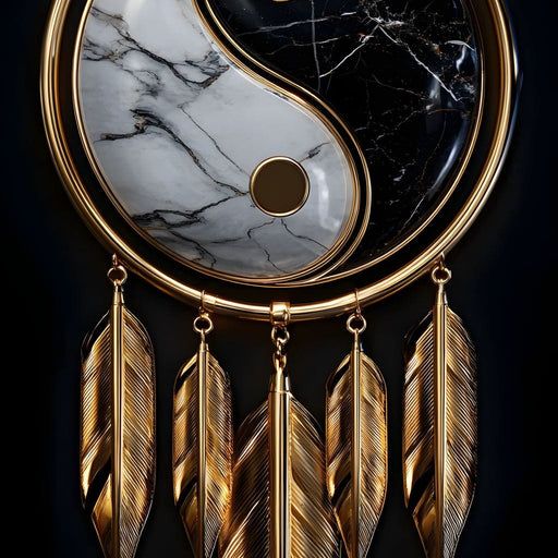 Golden Balance Dreamcatcher Marble Canvas Print