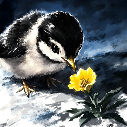 Chick Ponders Golden Bloom Canvas Print
