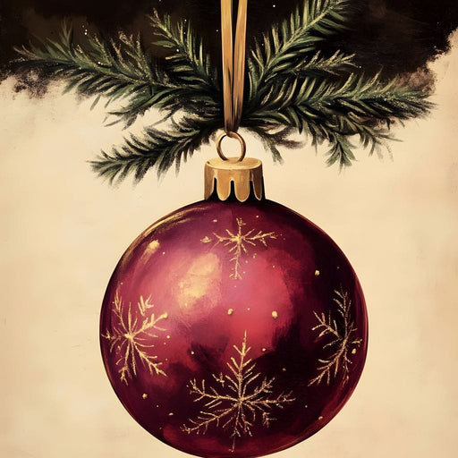 Golden Snowflake Ornament Cheer Canvas Print