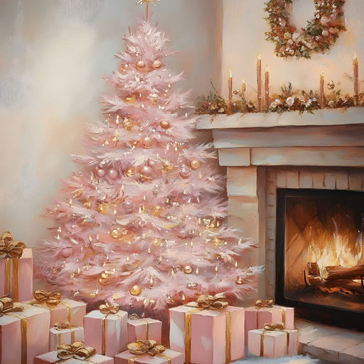 Pastel Yuletide Fireplace Glow Canvas Print