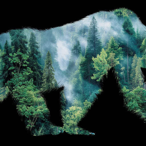 Gorilla Forest Double Exposure Canvas Print