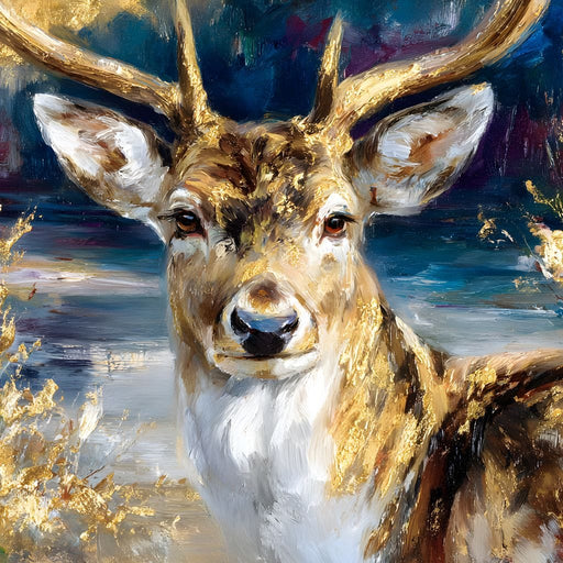 Golden Stag Forest Majesty Canvas Print