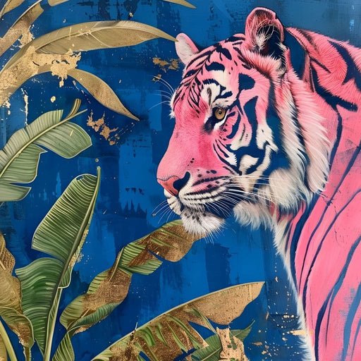 Pink Tiger Tropical Majesty Canvas Print