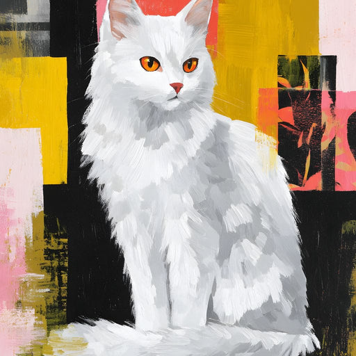Radiant White Feline Poise Canvas Print
