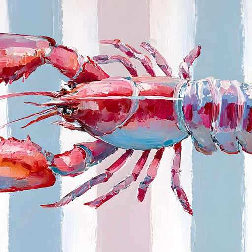 Lobster Dreams Striped Tapestry Canvas Print