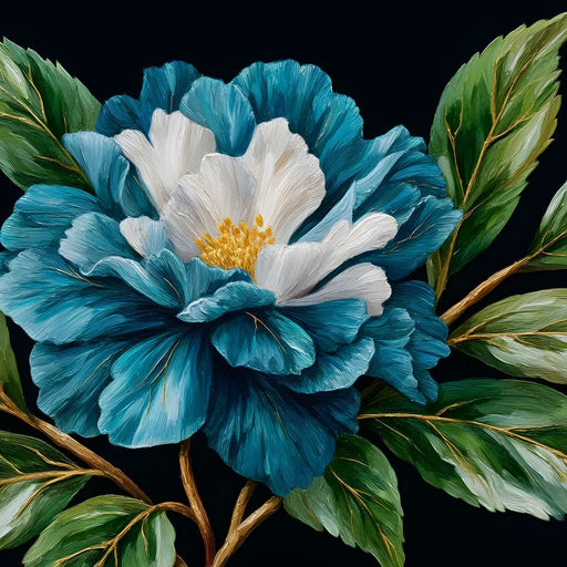 Flourishing Blue Elegance Canvas Print