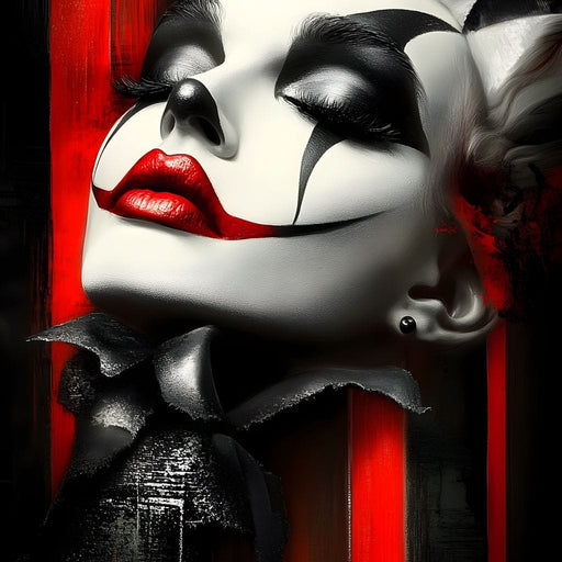 Gothic Harlequin Red Kiss Canvas Print