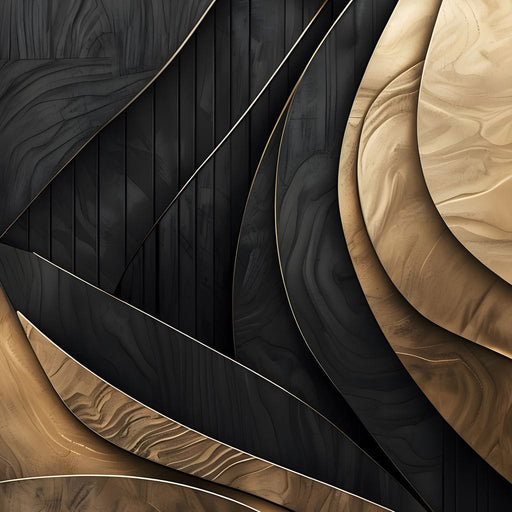 Grey and Gold Wooden Waves 004 - Johanjjf Canvas Print