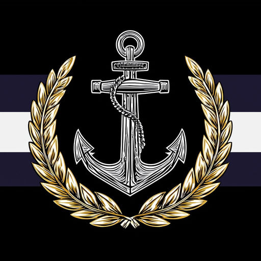 Nautical Anchor Laurel Crest Canvas Print