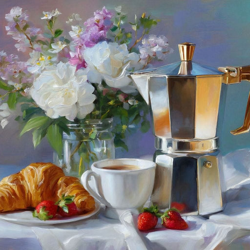 Morning Coffee & Strawberries Canvas Print