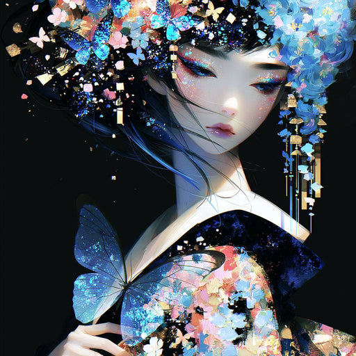 Flash Light Chaos Geisha Canvas Print