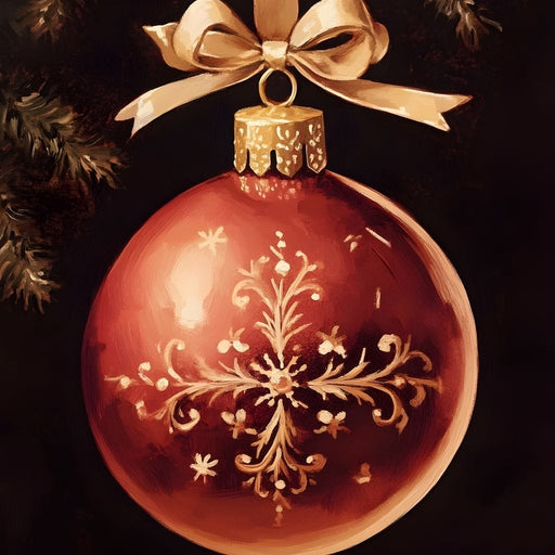 Classic Christmas Bauble Charm Canvas Print