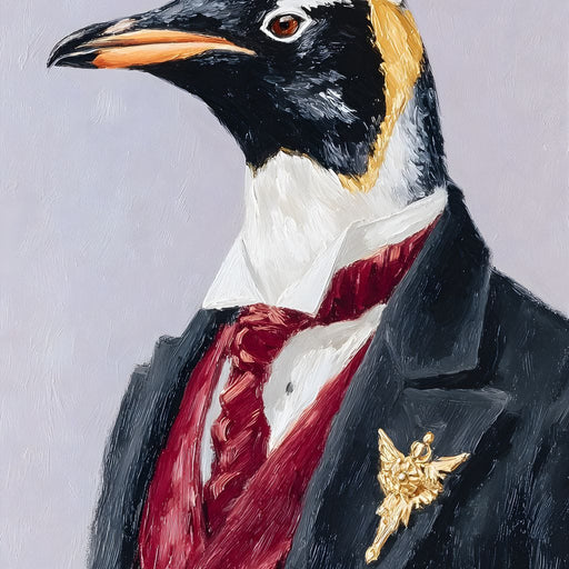Regal Penguin Gent Portrait Canvas Print